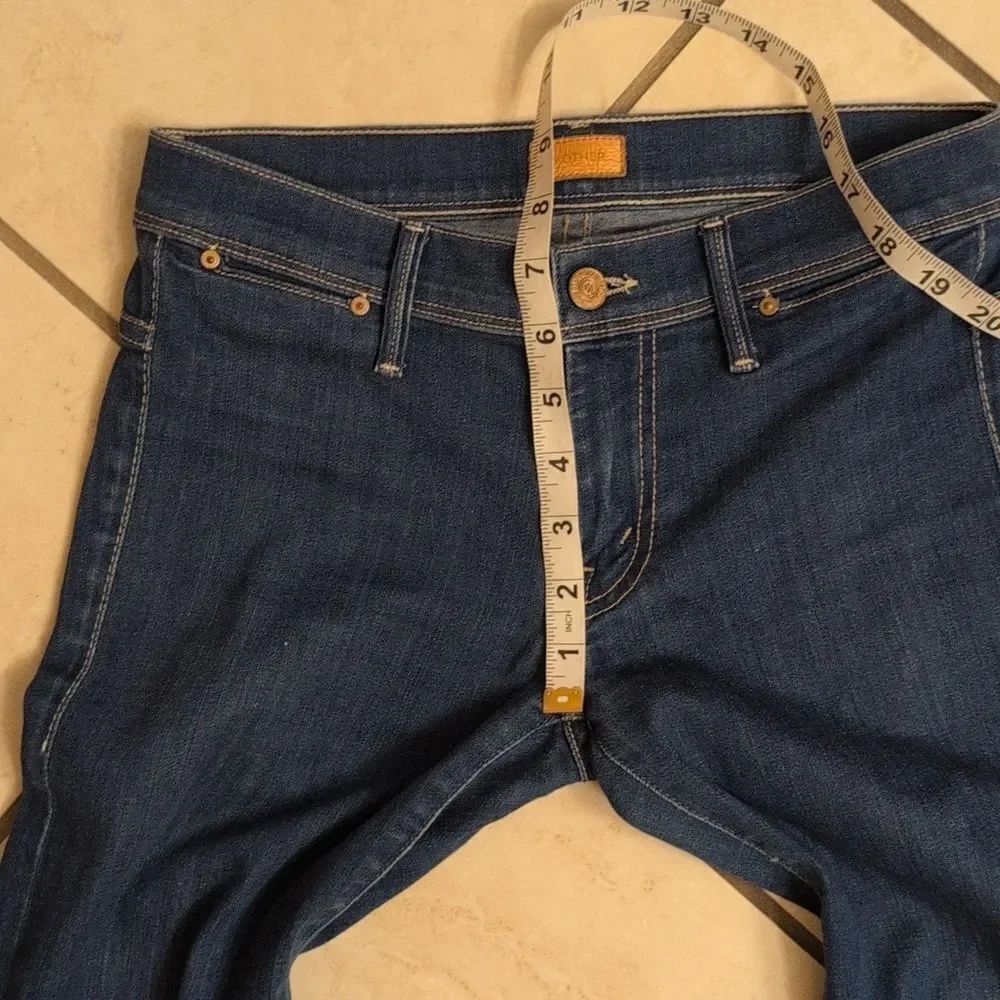 Mother Superior Jeans Curfew Flare Blue Skies Promises Lace Trim Size 25 - Picture 11 of 11